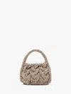 Jw Anderson Small Cable Knit Leather Top-handle Bag In Neutrals