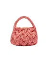Jw Anderson Cable-knit Leather-trimmed Raffia Tote Bag