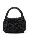 Jw Anderson W Anderson Womens Cable-knit Small Raffia Top-handle Bag Navy In Black
