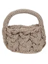 Jw Anderson Small Cable Knit Leather Top-handle Bag In Gray