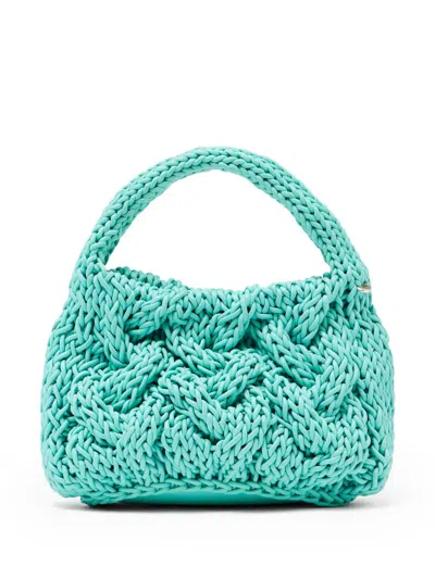 Jw Anderson Small Cable Knit Bag In Green