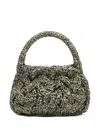 Jw Anderson Small Cable Knit Bag In Grey