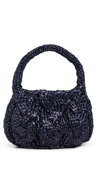 Jw Anderson Small Cable Knit Bag Navy