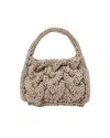 Jw Anderson Small Cable Knit Leather Top-handle Bag In Brown