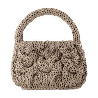 Jw Anderson Small Cable Knit Crossbody In Grey