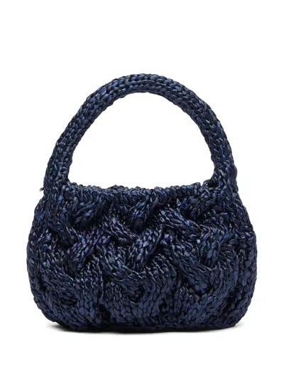 Jw Anderson Small Cable-knit Tote Bag In Blue
