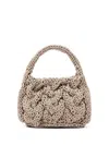 Jw Anderson Small Cable Knit Leather Top-handle Bag In Neutrals