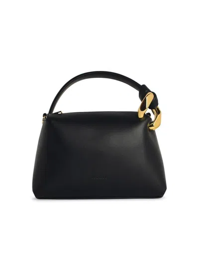 JW ANDERSON JW ANDERSON SMALL 'CORNER' BLACK LEATHER BAG