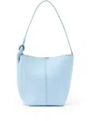 Jw Anderson Corner Small Leather Bucket Bag In Blue