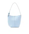 Jw Anderson Corner Small Leather Bucket Bag In Blue