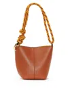 Jw Anderson Small Corner Bucket Bag In Brown