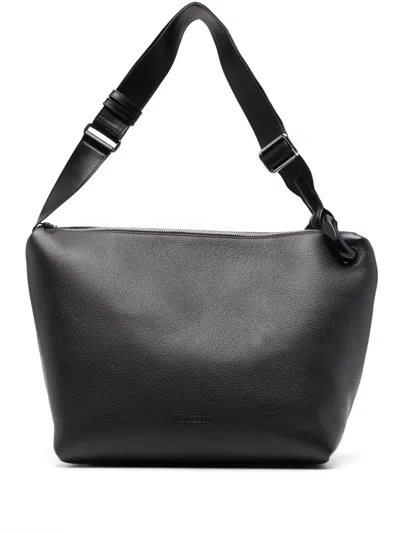 Jw Anderson Small Corner Leather Shoulder Bag In Black