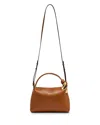 Jw Anderson Small Corner Textured Leather Shoulder Bag In Tan