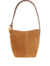 Jw Anderson Suede Bucket Bag Vertical Stitching In Brown