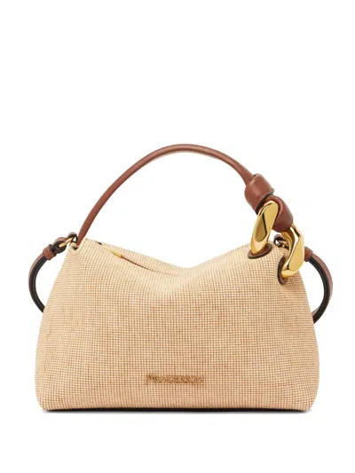 Jw Anderson Small Corner Tote Bag In Neutrals