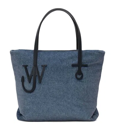 Jw Anderson Small Anchor Padded Tote Bag In Blue