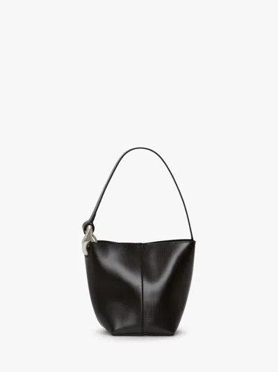 Jw Anderson Small Jwa Corner Bucket - Leather Bucket Bag In Black