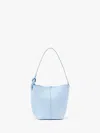 Jw Anderson Corner Small Leather Bucket Bag In Blue