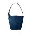 Jw Anderson Small Jwa Denim Corner Bucket Bag In Blue
