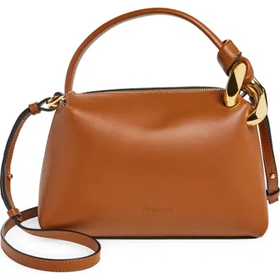 Jw Anderson Small Jwa Corner Leather Crossbody Bag In Tan