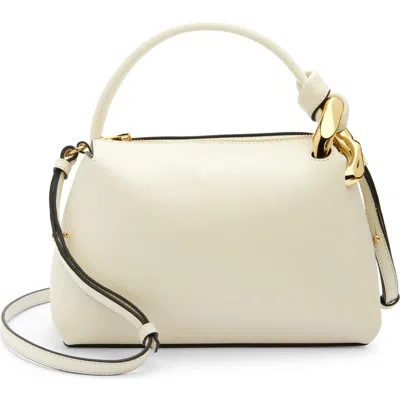 Jw Anderson Small Jwa Corner Leather Crossbody Bag In White