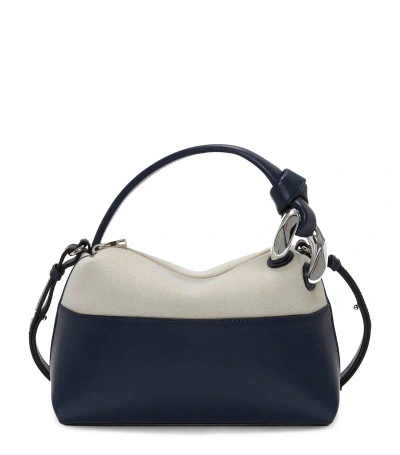 Jw Anderson Small Leather Corner Top-handle Bag In 090 Navy Grey