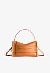 Jw Anderson Loafer Leather Shoulder Bag With Detachable Strap In Brown