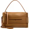 Jw Anderson Loafer Leather Shoulder Bag With Detachable Strap In Brown