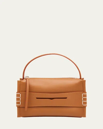 Jw Anderson Small Loafer Leather Top-handle Bag In Brown