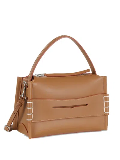 Jw Anderson Small Penny-strap Tote Bag In Brown
