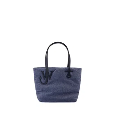 Jw Anderson J. W. Anderson Small Puffy Anchor Logo Tote Bag In Blue