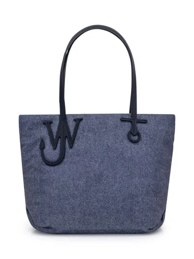 Jw Anderson Small Puffy Anchor Shopper Bag In Blue