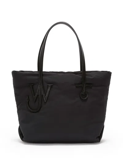 Jw Anderson J. W. Anderson Small Puffy Anchor Tote Bag In Black