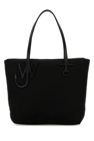 JW ANDERSON BORSA SHOPPING PUFFY ANCHOR IN TESSUTO NERO DONNA