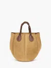 Jw Anderson Suede Tote Bag In Neutrals