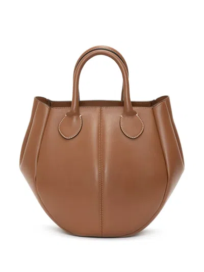Jw Anderson Small Punch Tote Bag In Braun
