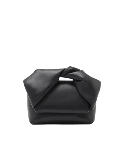 Jw Anderson Small Twister-leather Top Handle Bag In Black