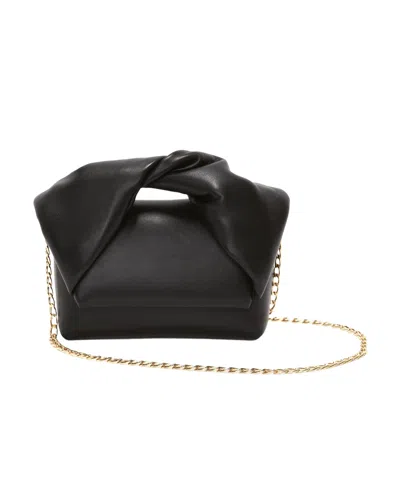 Jw Anderson Small Twister Leather Tote Bag In Black