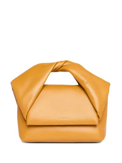Jw Anderson Small Twister - Leather Top Handle Bag In Caramel