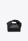 Jw Anderson Small Twister Nappa Leather Top Handle Bag In Black