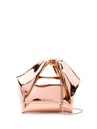Jw Anderson Small Twister Tote Bag In 205 Rose Gold