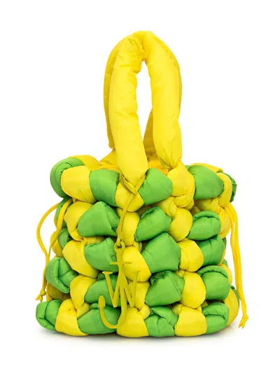 Jw Anderson Small Woven Tote Bag In Green