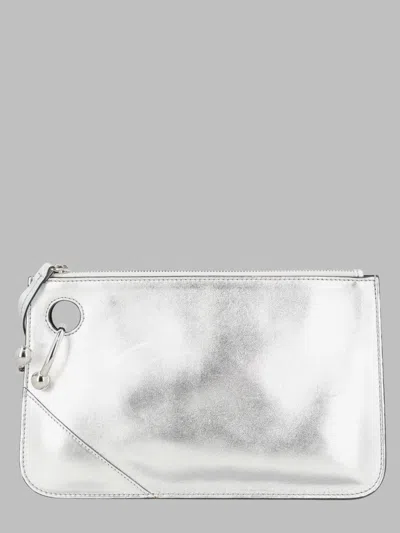 Jw Anderson Smooth Leather Clutch In Gray