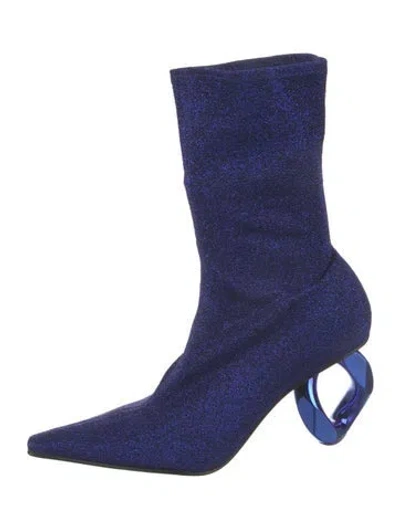 Pre-owned Jw Anderson Sock Boots In Blue