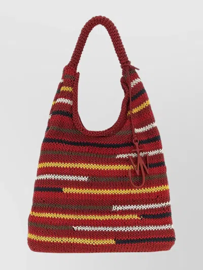 Jw Anderson Soft Knit Hobo Style Shoulder Bag In Red