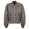 Jw Anderson Solid Bomber Jacket With Leather Logo Patch In Multi