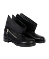 Jw Anderson Solid Color Leather Biker Boots In Multi