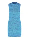 Jw Anderson Knit Texture Mini Length Dress In Blue