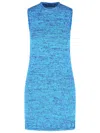 Jw Anderson Knit Texture Mini Length Dress In Blue