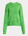 Jw Anderson Green Space Dye Crewneck Sweater In Apple